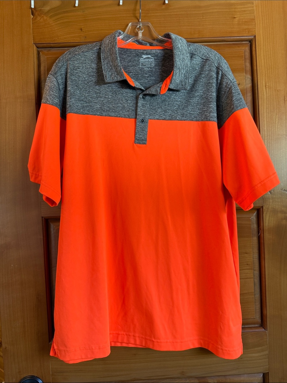 Slazenger Orange and Gray Colorblock Polo